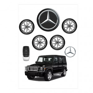 Вафельна картинка Mercedes з колесами
