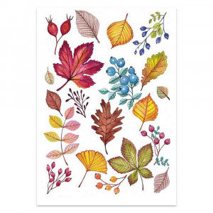 Вафельная картинка Осенние листья яркие