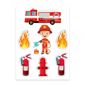 Вафельная картинка Пожарный иллюстрация