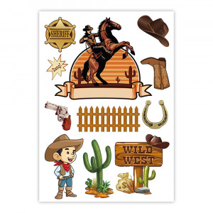 Вафельная картинка Шериф на Диком Западе