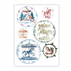 Вафельная картинка Зимние лошадки