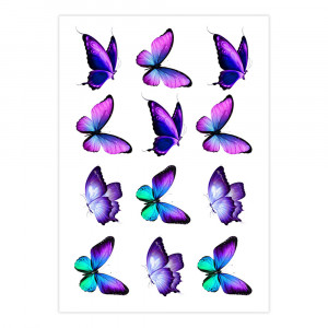 Вафельная картинка Бабочки фиолетовые 2