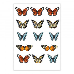 Вафельна картинка Метелики Коричневі