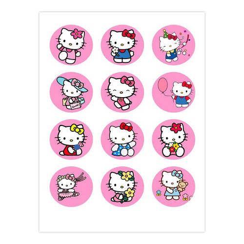 Вафельная картинка на капкейки  Hello Kitty