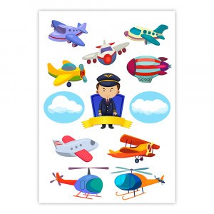 Вафельна картинка Пілот і Літаки
