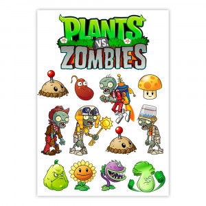Вафельна картинка Plants vs Zombies