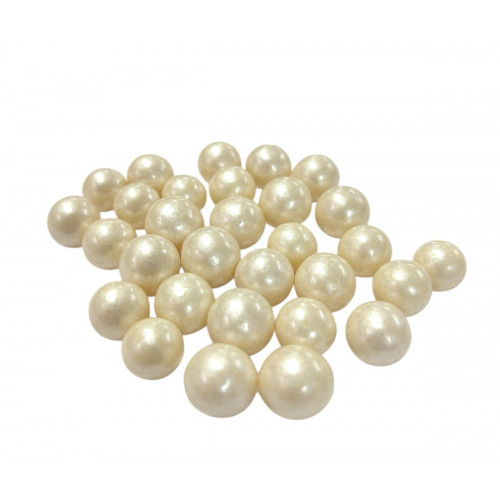 Хрустящие шарики Белый перламутр 10 мм ALBA 50 г
