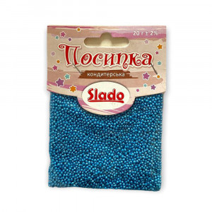 Посипка кругла металізована Синя Slado 20г