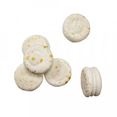 Меренга Міні макаронс Білі з золотом 6 шт