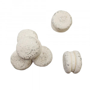 Меренга Міні макаронс Білі зі сріблом 6 шт