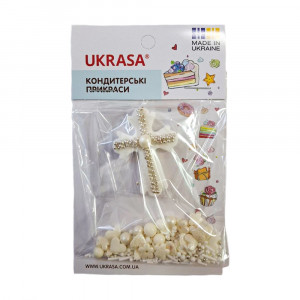 Набор белый крестик с белой посыпкой