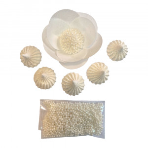 Набор съедобного декора Вафельный с посыпкой Белый