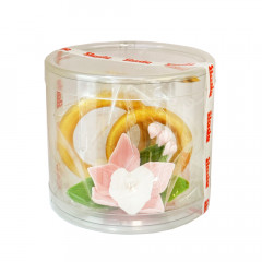 Цукрова прикраса Обручки з Рожевою орхідеєю