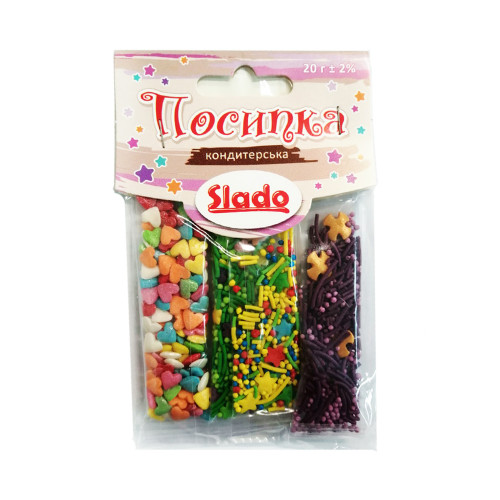 Набор кондитерских посыпок Slado Фигурный микс 4шт