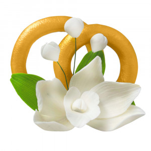 Сахарное украшение Кольца с орхидеей