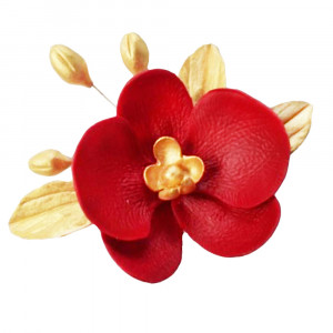 Цукрова прикраса Орхідея, червона