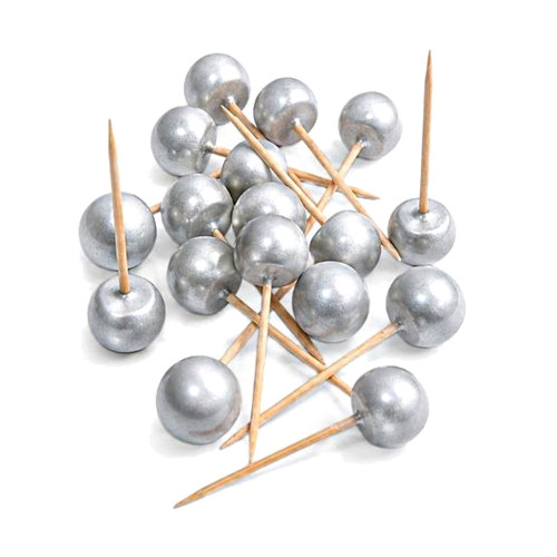 Шоколадные шары праздничные серебряные на шпажке Slado 15 шт.