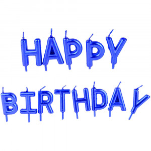 Набір свічок для торта Happy Birthday синій