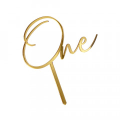 Зеркальный топпер One золото