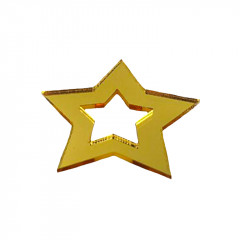 Зеркальный мини-топер Звезда 5 см Золото