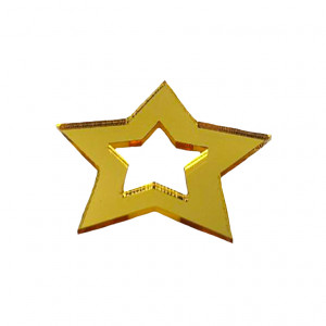 Зеркальный мини-топер Звезда 5 см Золото