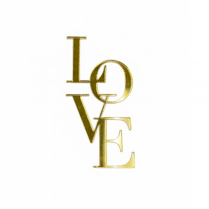 Зеркальный торцевой топпер вертикальный Love 7 см золото