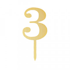 Пластиковый топер-цифра 3