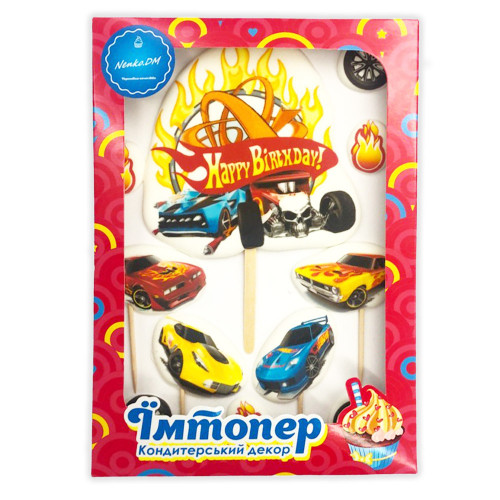 Набор съедобных топперов Hot Wheels 