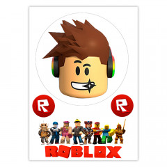 Вафельна картинка на торт Roblox