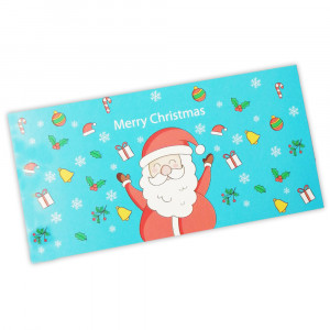 Открытка Merry Christmas Голубая 6.7х13.4 см