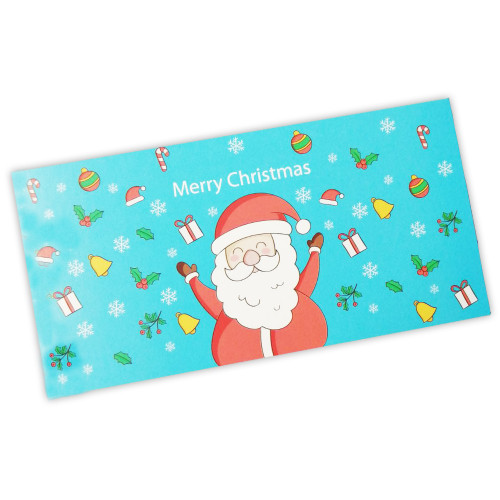 Открытка Merry Christmas Голубая 6.7х13.4 см