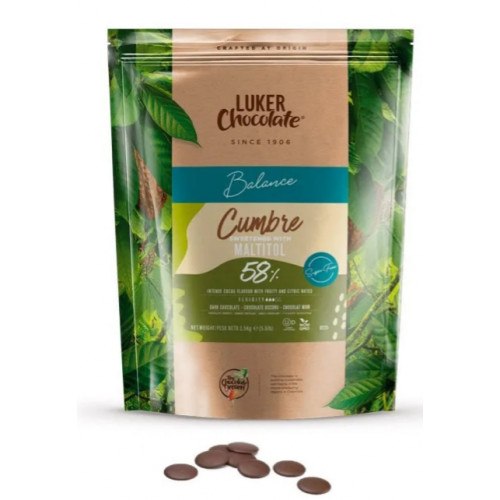 Шоколад черный без сахара Cumbre 58% Luker Chocolate 2,5 кг