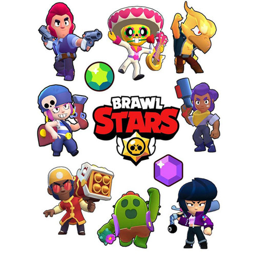 Вафельная картинка герои Brawl Stars 1