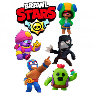 Вафельная картинка герои Brawl Stars 2