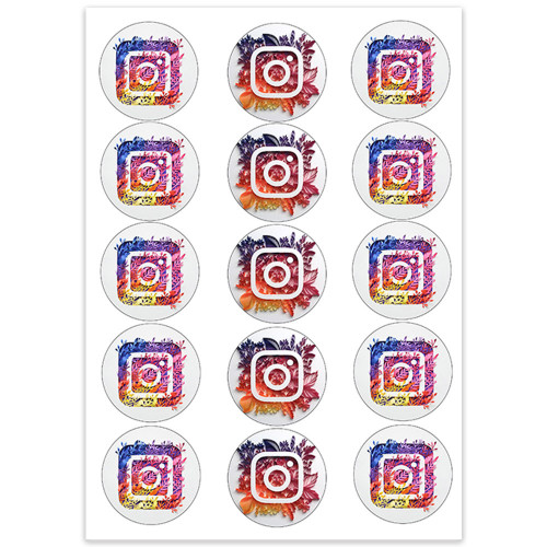 Вафельна картинка на капкейки Instagram