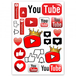 Вафельна картинка Король Youtube
