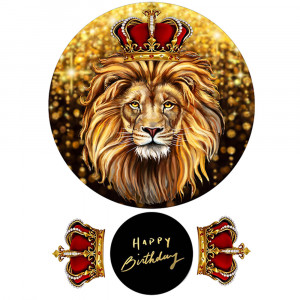 Вафельна картинка Лев з червоною короною