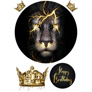 Вафельная картинка Лев Happy Birthday