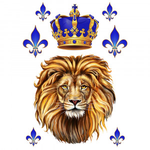 Вафельна картинка Лев з синьою короною