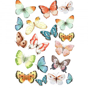 Вафельна картинка Різнокольорові метелики