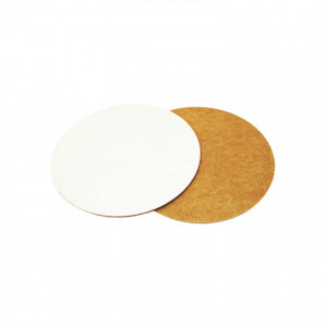 Дерев'яна підложка під торт кругла біла 12 см