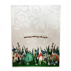 Пакет прозорий з малюнком святковий Яйця з вербою, 29,5*40см, 1шт