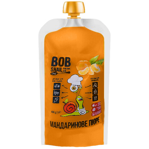 Натуральное Мандариновое пюре ТМ BOB SNAIL, 400г