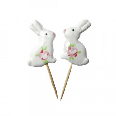 Цукровий декор Зайчик-писанка на паличці 2 шт
