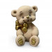 Шоколадная фигурка Мишка Тедди Бежевый с золотым бантиком