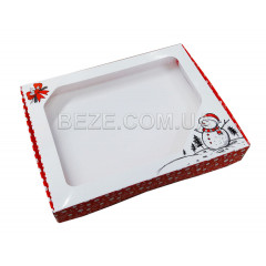 Коробка для пряників з віконцем Сніговик 20*15*3