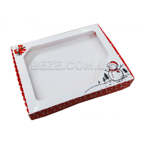 Коробка для пряників з віконцем Сніговик 20*15*3